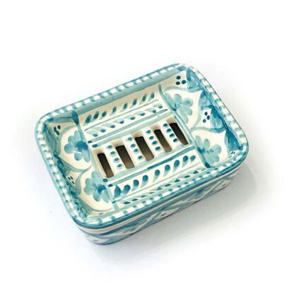 saboneteira em cerâmica Pintada á mão com Padrões Portugueses