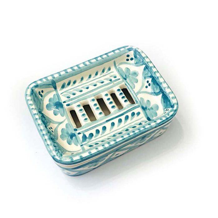 saboneteira em cerâmica Pintada á mão com Padrões Portugueses