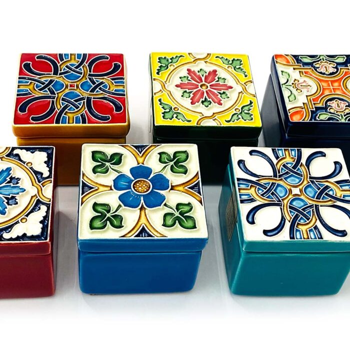 Caixas Tampa Azulejos Pequena em Cerâmica | Portugal Care