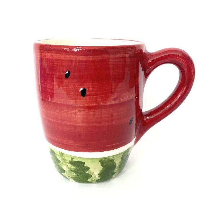 caneca em cerâmica com Melancia pintada á mão
