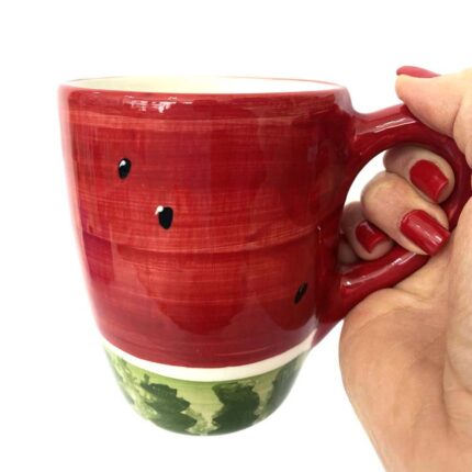 caneca em cerâmica com Melancias pintada á mão