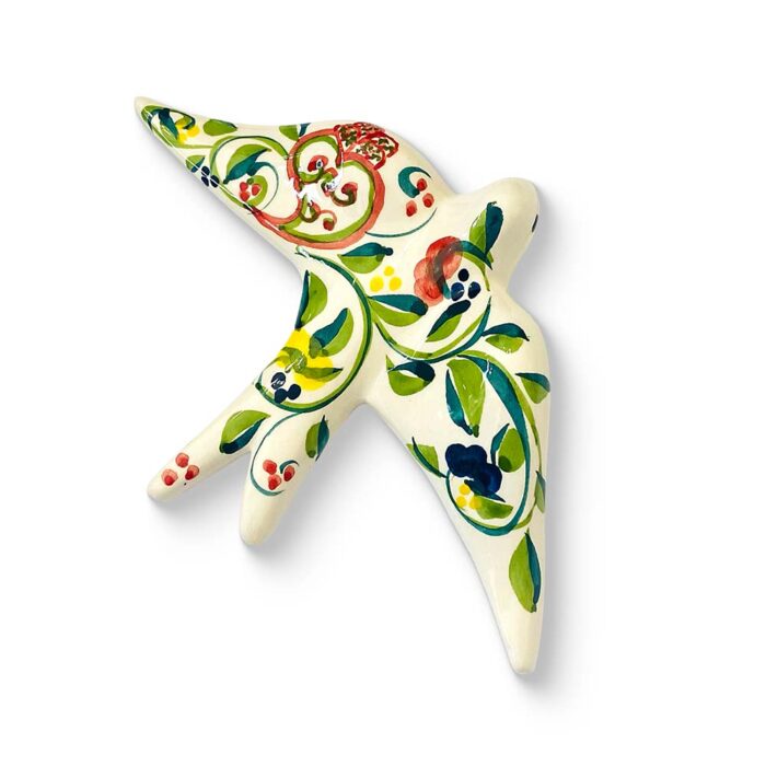 andorinha cerâmica pintada á mão padrão português