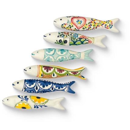 sardinhas cerâmica padrão português pintadas á mão