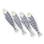 Sardinha em cerâmica com padrão de azulejo português