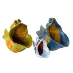 peixes em barro feito á mão peças unicas