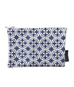 bolsas multiuso com fecho com padrão de azulejos português azul