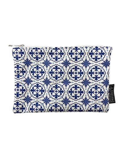 bolsas multiuso com fecho com padrão de azulejos português azul