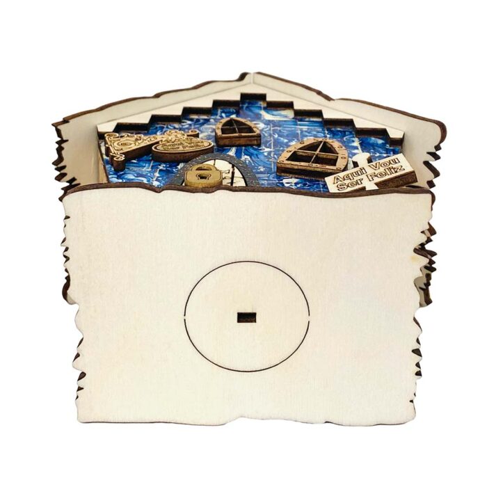 casinha mealheiro madeira base