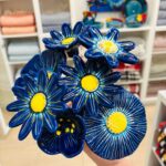 flores cerâmica azuis