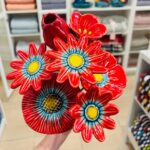 flores cerâmica vermelhas