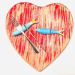 sardinha em ceramica azul pousa talher