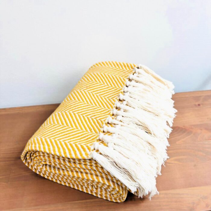 manta algodão amarela