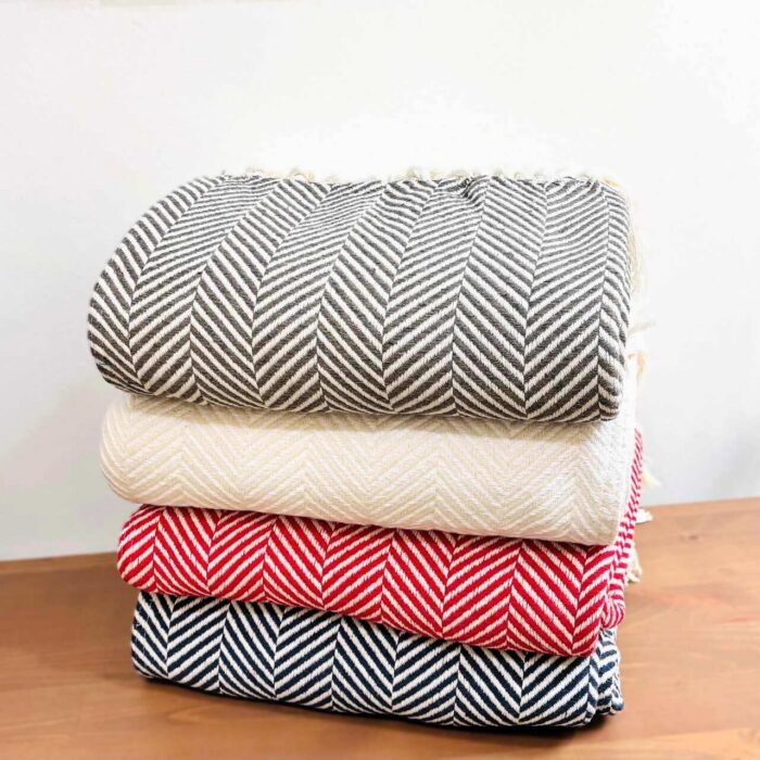 mantas de algodão cores diversas padrão espinha