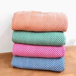 mantas de algodão padrão espinha coloridas
