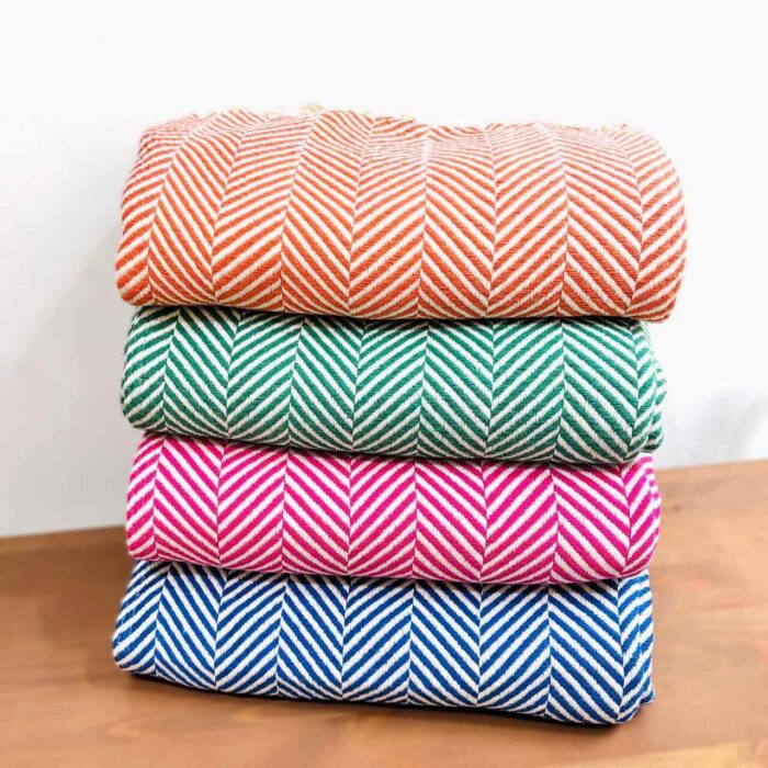 mantas de algodão padrão espinha coloridas