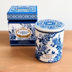 vela em ceramica branca castelbel portus cale gold & blue