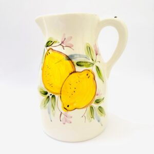 jarro em ceramica com limões pintado á mão