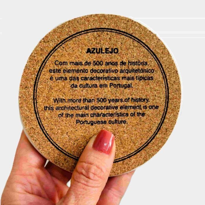 base em cerâmica para copos com cortiça