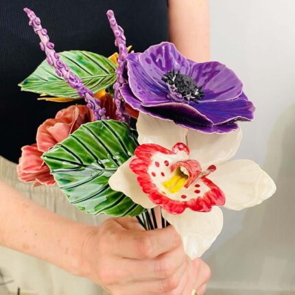 flores em cerâmica artesanais pintadas à mão | Portugal Care