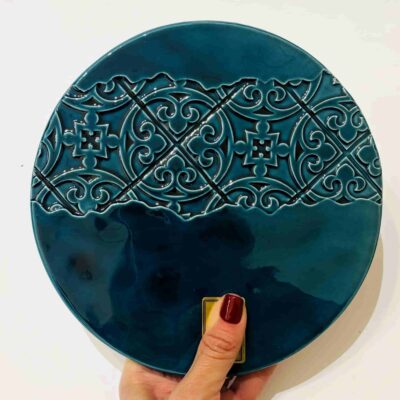 base para quentes em ceramica na cor azul