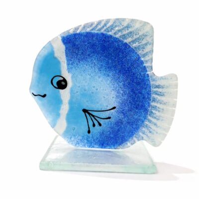 peixe de vidro na cor azul