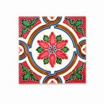 azulejo português tradicional com tema floral em rosa